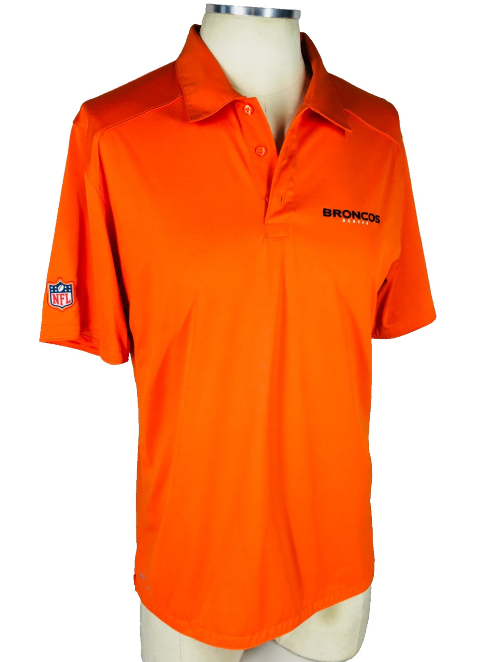 Nike Dri-Fit NFL Denver Broncos Short Sleeve Polo Shirt Mens Medium